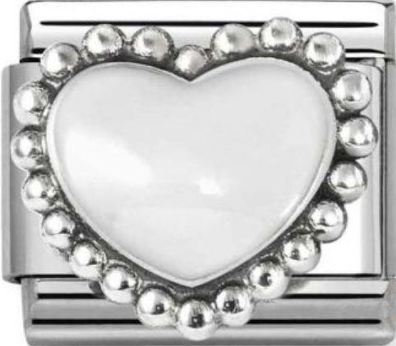 Zawieszka Nomination Link 925 srebro Białe serce 330204 36.jpg